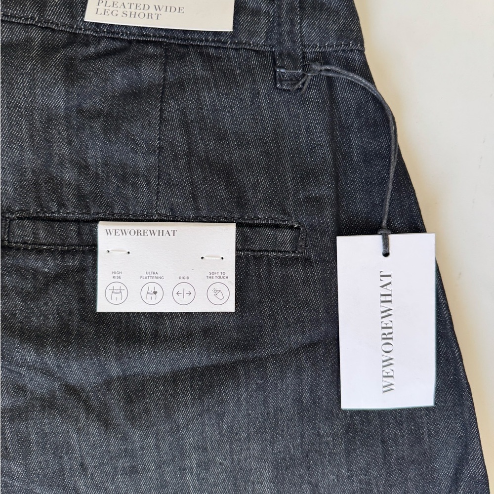 WeWoreWhat Wide Leg Dark Denim Jean Shorts - Picture 5 of 5
